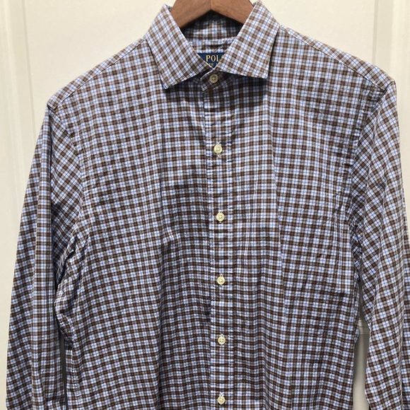 Ralph Lauren Long Sleeve Spread Collar Plaid Dress Shirt / Size M / EUC - Picture 2 of 7